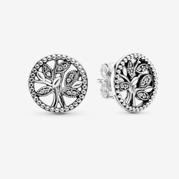 Sparkling Family Tree Stud Earrings Pandora